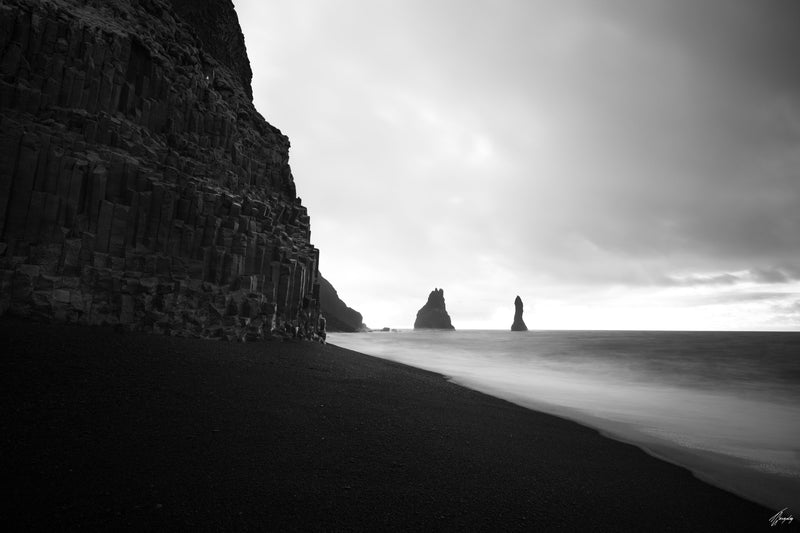 Minimalist Vik Iceland landscape fine art photography print timeless coastal scene with black sand beach and ocean
