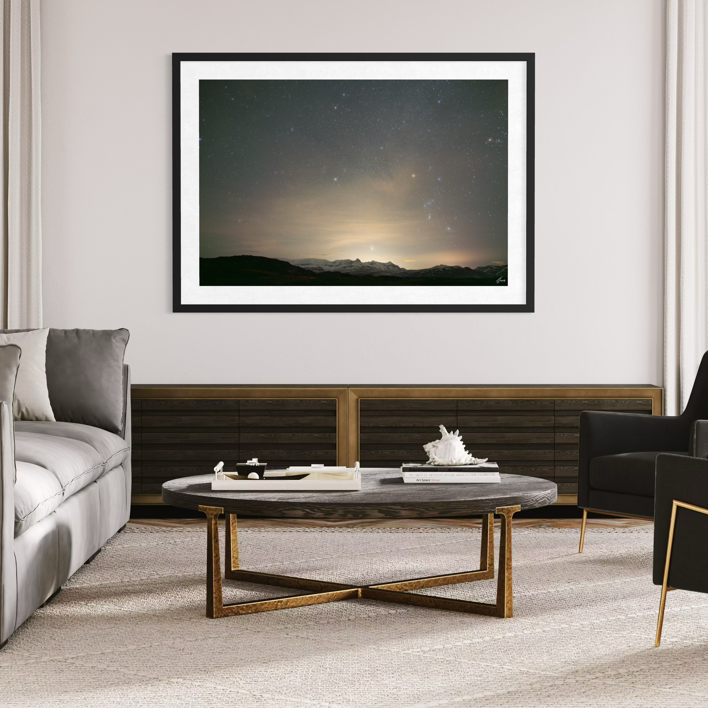 Stars wall decor photography frame starry sky composition perfect for dreamy and artistic living room styling