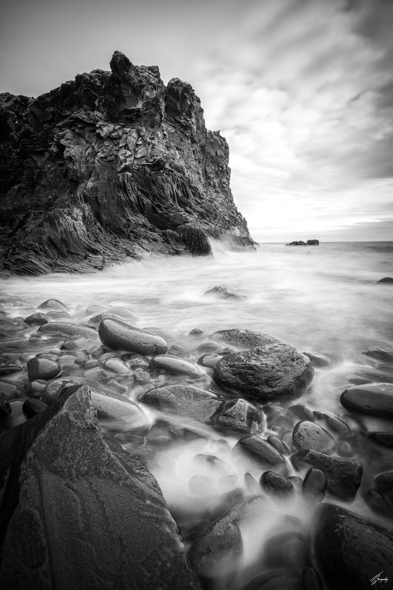 Iceland coastal landscape with flowing tidal patterns fine art photography print minimalist composition with natural textures