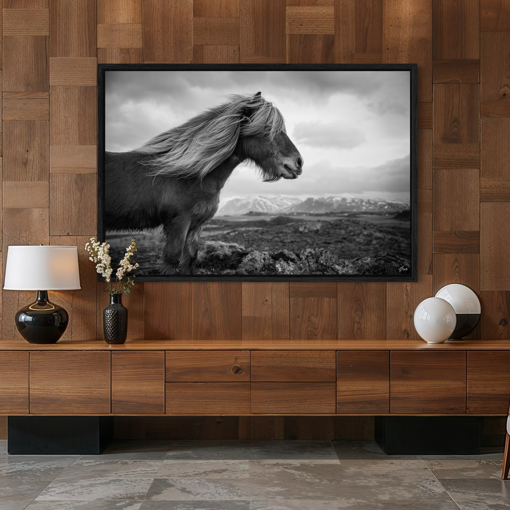 Fine art paper print Icelandic horse strong composition elegant gallery wall art perfect for statement interior spaces
